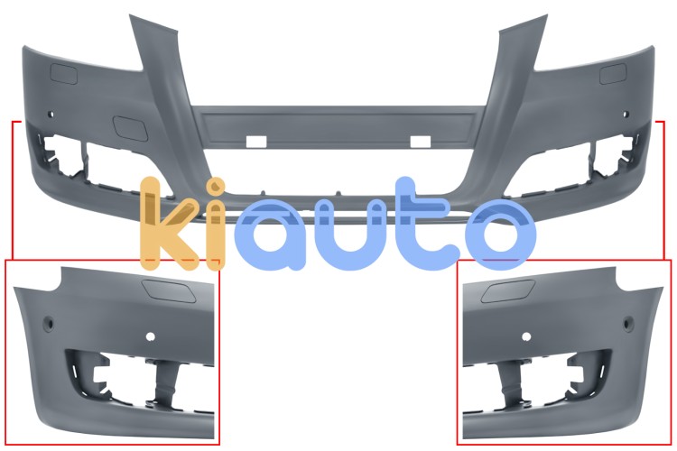 Pare-chocs audi a3 2008-2012 avant / avec lavephares / avec capteur / avec park assist / avec appret OE 8P0807105KGRU