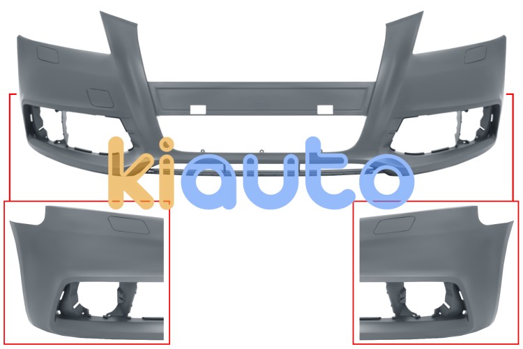 Pare-chocs audi a3 2008-2012 avant / modèle s-line / avec lavephares / avec appret OE 8P0807105MGRU