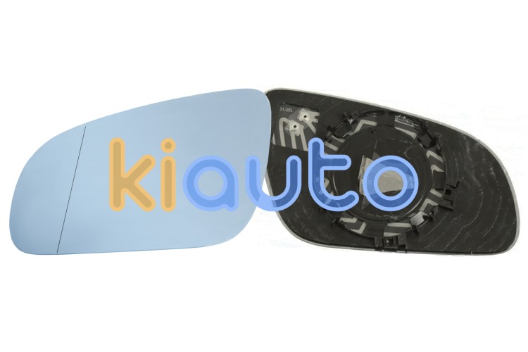 Verre de rétroviseur audi a8 2002-2007 avec support / chauffant / asphérique / bleu / gauche OE 4E0857535B