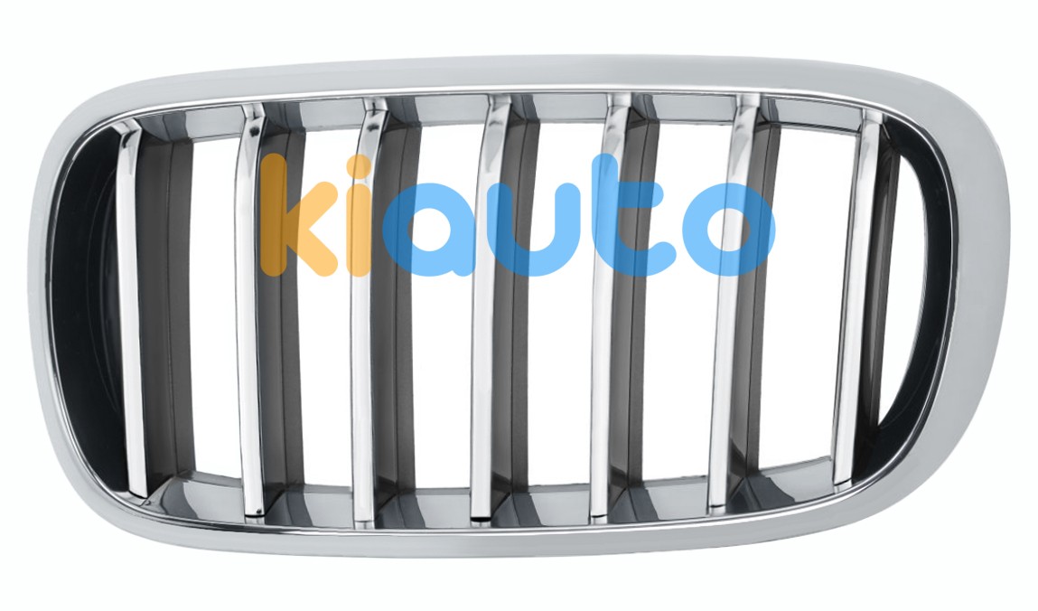 Grille bmw x6 (f16) 2014-2019 face avant / contour chromé / lames chromées / noires / gauche OE 51137316061