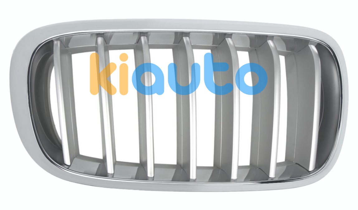 Grille bmw x5 (f15) 2013-2018 face avant / contour chromé / lames titanium / noires / droite OE 51117303108