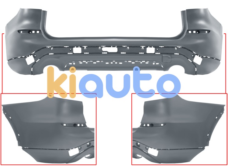 Pare-chocs bmw x3 (g01) 2017-2021 arrière / échappement double / modèle luxury / avec moulure / avec appret OE 51127488218