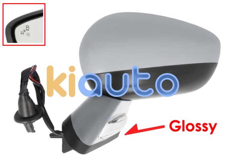 Rétroviseur citroen ds4 2011-2011 noir glossy / éléctrique / base avec appret / chauffant / feu de sol / rabattable éléctriquement / mémoire / side assist / coque avec appret / gauche OE 1607032180
