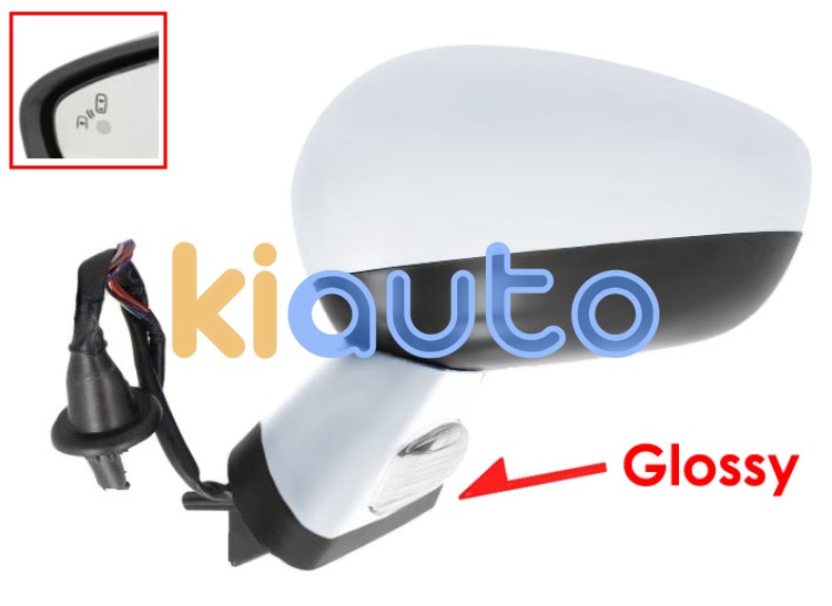 Rétroviseur citroen ds4 2011-2011 noir glossy / éléctrique / base chromée / chauffant / feu de sol / rabattable éléctriquement / mémoire / side assist / coque chromée / gauche OE 1607032180 / 8152R2 / 8152R4