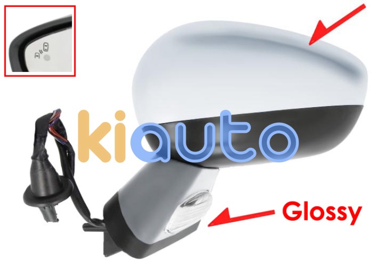 Rétroviseur citroen ds4 crossback 2015-2019 coque avec arrete / noir glossy / éléctrique / base avec appret / chauffant / feu de sol / rabattable éléctriquement / mémoire / side assist / coque chromée / gauche OE 1608535580
