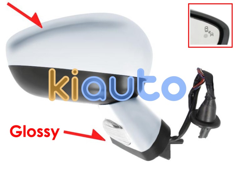 Rétroviseur citroen ds4 crossback 2015-2019 coque avec arrete / noir glossy / éléctrique / base chromée / chauffant / feu de sol / rabattable éléctriquement / mémoire / side assist / avec sonde / coque chromée / droit OE 1608535180 / 8152R5 / 96721211VV