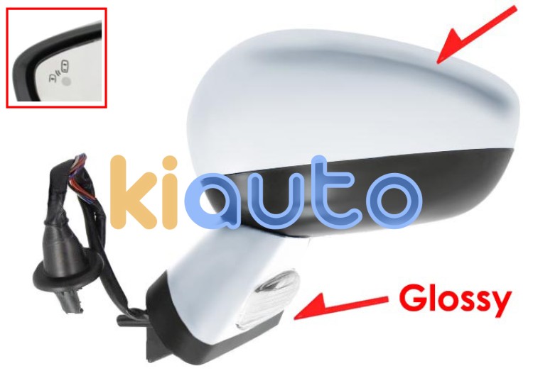 Rétroviseur citroen ds4 crossback 2015-2019 coque avec arrete / noir glossy / éléctrique / base chromée / chauffant / feu de sol / rabattable éléctriquement / mémoire / side assist / coque chromée / gauche OE 1608535580 / 8152R4 / 96721213VV