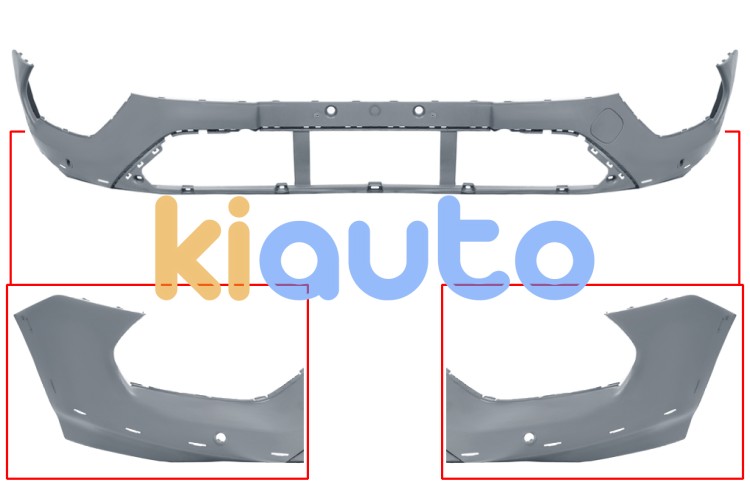 Pare-chocs ford tourneo custom 2018-2023 avant / inférieur / avec capteur / avec trous moulure aile / avec appret OE 2322594