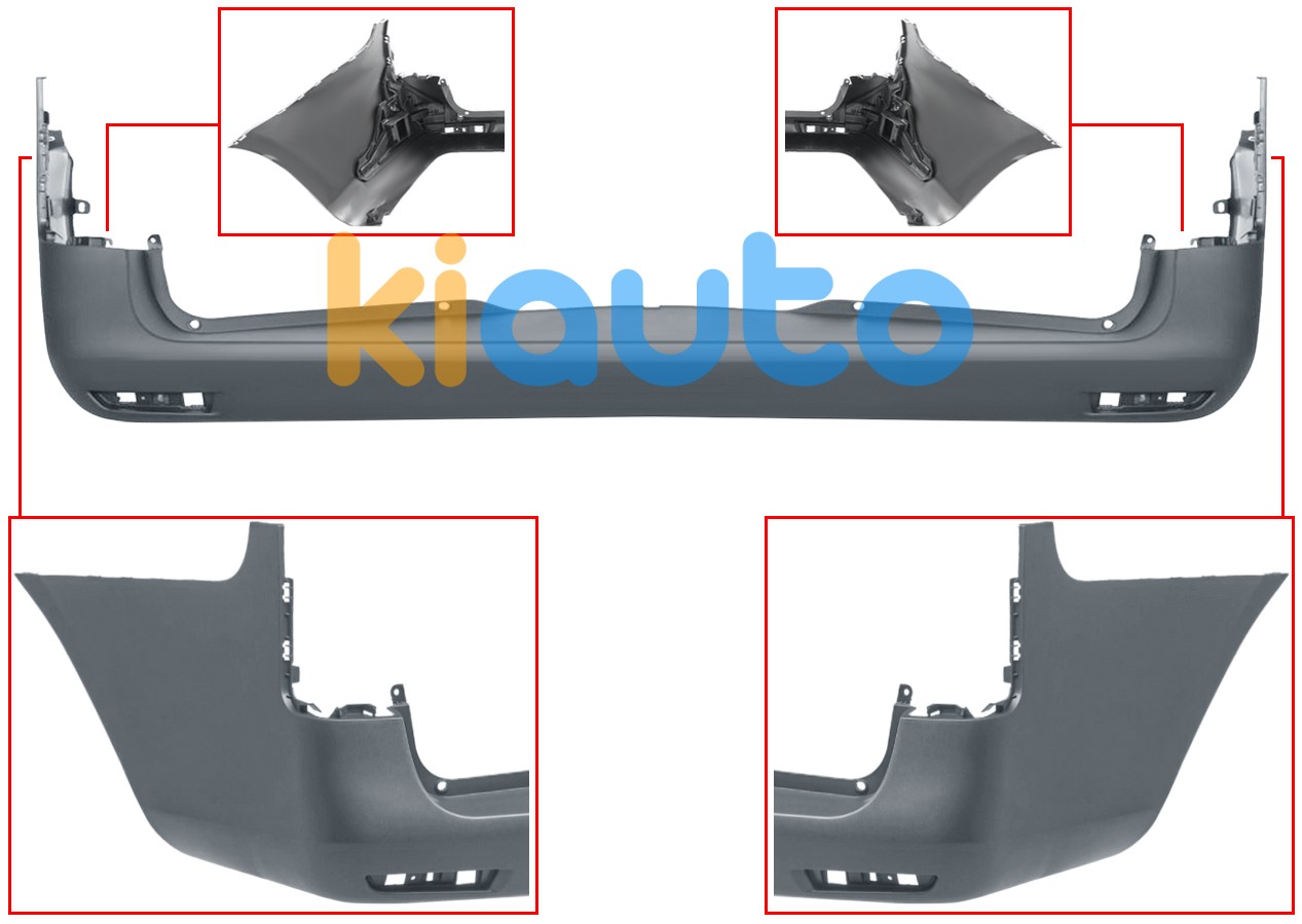 Pare-chocs mercedes vito (w447) 2014-> arrière / chassis long / avec supports dispositif visuel d'angle mort / avec appret OE A44788029009999