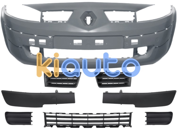 Pare-chocs renault megane 2002-2006 avant / avec moulures + grilles / avec appret OE 7701477668