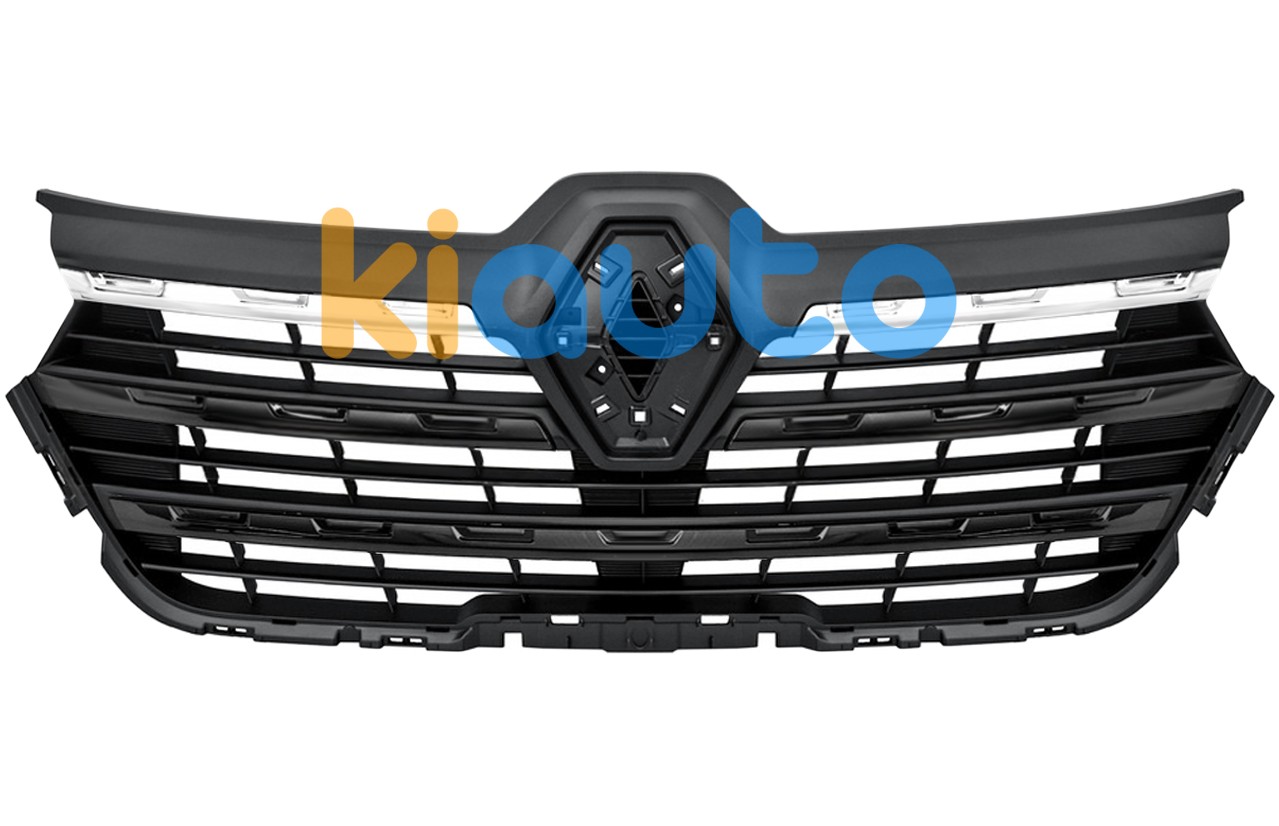 623104956R | 623104956R | Grille renault trafic 2021-> face avant / 2 moulures chromée / 3 moulures noire brillant