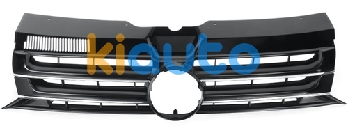 7E5853651NPU | Grille volkswagen transporter t5 2010-2015 face avant / noire brillante / chromée  | Kiauto