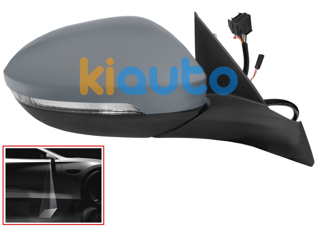 Rétroviseur volkswagen t-roc 2022-> éléctrique / chauffant / feu clignotant / feu de sol / rabattable éléctriquement / mémoire / side assist / avec appret / droit OE 2GA857508CM9B9 / 2GA857522G / 2GA949146