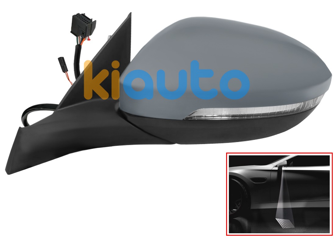 Rétroviseur volkswagen t-roc 2022-> éléctrique / chauffant / feu clignotant / feu de sol / rabattable éléctriquement / mémoire / side assist / avec appret / gauche OE 2GA857507CM9B9 / 2GA857521G / 2GA949145