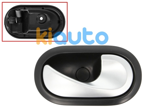 8200735218 | Poignée de porte interieure dacia logan 2008-2013 pour clip / avec levier argent / base noire / arrière droite | Kiauto