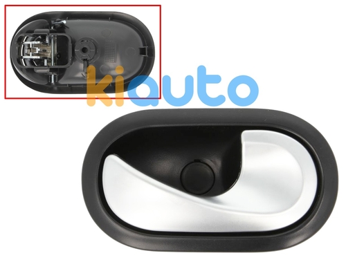 8200174074 | Poignée de porte interieure renault megane 2002-2006 pour câble / avec levier argent / base noire / avant droite | Kiauto