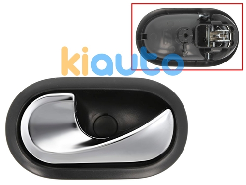 8200733848 | Poignée de porte interieure renault megane 2006-2008 pour câble / avec levier chromée / base noire / arrière gauche | Kiauto