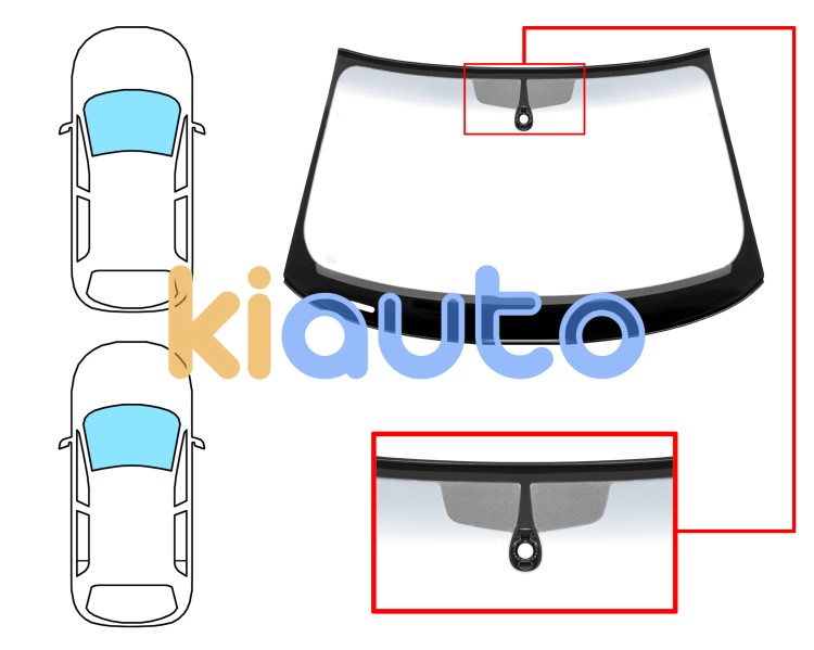 Pare-brise audi a3 2012-2016 3/5 portes / avant / vert bande grise / acoustique / avec capteur / serigraphié / joints prémontés Eurocode 8616AGAGYMVWZ6T