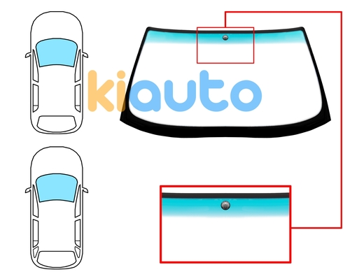  | Pare-brise bmw serie 5 (e34) 1987-1995 4 portes / break / avant / vert bande verte / avec base miroir | Kiauto