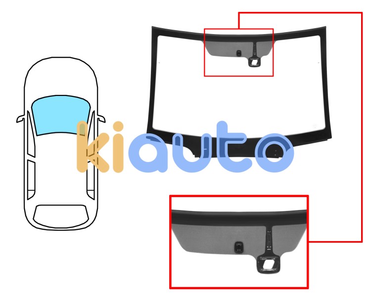 Pare-brise citroen c6 2006-2013 avant / solextra / avec base miroir / avec capteur / joints prémontés Eurocode 2733ACCMVZ
