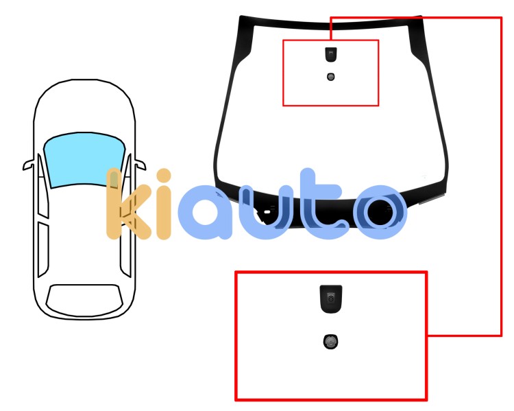 Pare-brise citroen ds4 crossback 2015-2019 avant / vert / avec base miroir / joints prémontés Eurocode 2748AGAVW