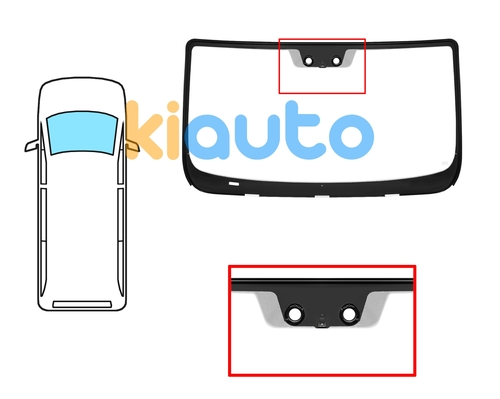  | Pare-brise peugeot boxer 2006-2014 avant / vert / avec base miroir / avec capteur / joints prémontés | Kiauto