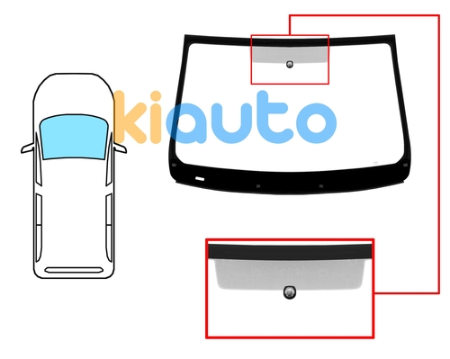  | Pare-brise citroen spacetourer 2016-> avant / vert / acoustique / avec base miroir / joints prémontés | Kiauto