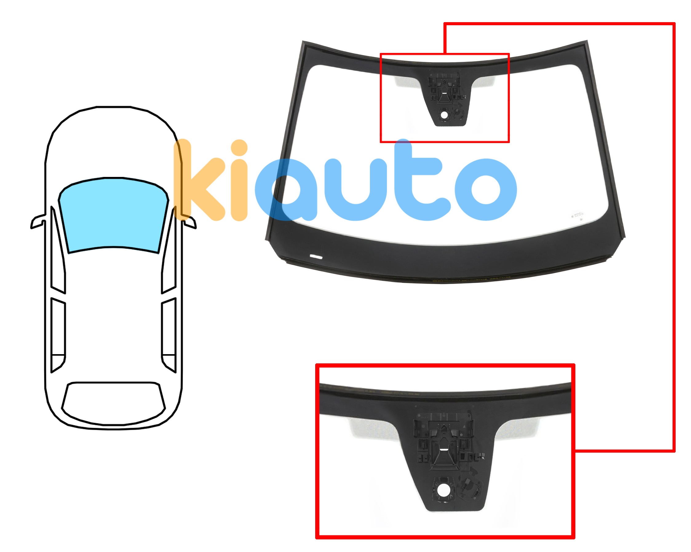 Pare-brise citroen c4 2020-> avant / vert / acoustique / avec base miroir / avec capteur / avec capteur anti-buée / avec support caméra / joints prémontés Eurocode 2765AGACIMOVZ
