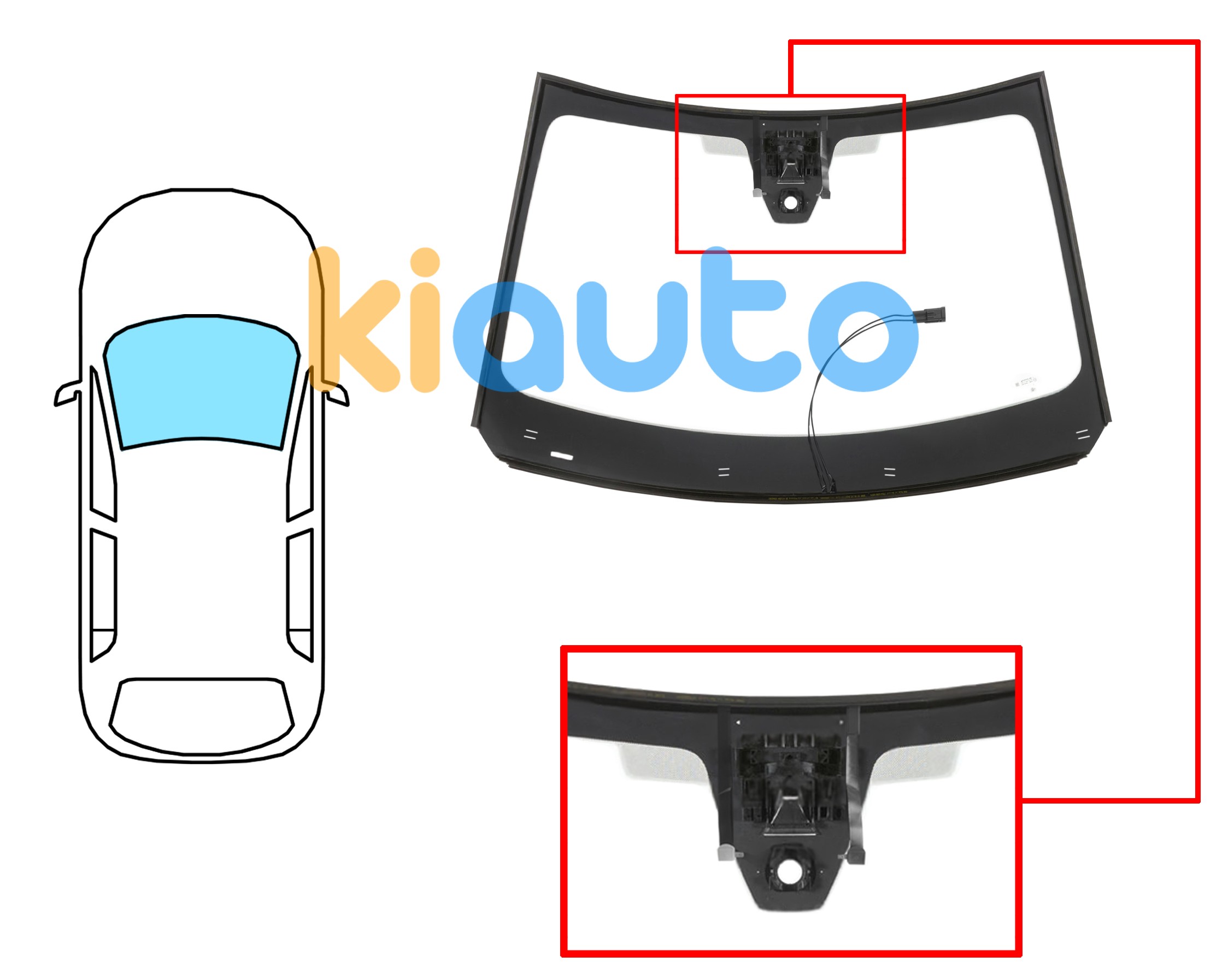 Pare-brise citroen c4 2020-> avant / vert / acoustique / avec base miroir / avec capteur / avec support caméra / chauffant / joints prémontés Eurocode 2765AGRCHIMVZ