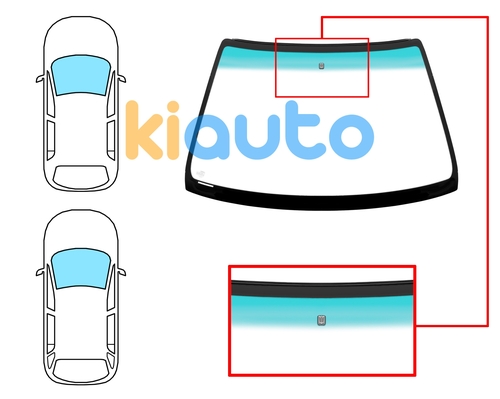  | Pare-brise rover 400 1995-2000 4/5 portes / avant / vert bande verte / avec base miroir / joints prémontés  | Kiauto