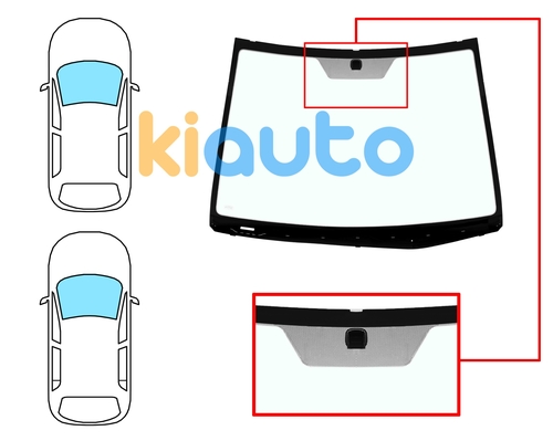  | Pare-brise hyundai i20 2012-2014 3/5 portes / avant / vert / avec base miroir  | Kiauto