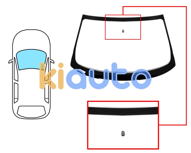 Pare-brise jaguar s-type 1998-2007 avant / vert / avec base miroir / joints prémontés Eurocode 4326AGNVW1B