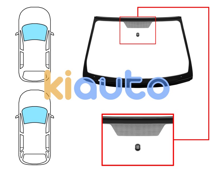 Pare-brise jaguar x-type 2001-2008 4 portes / break / avant / vert / avec base miroir / serigraphié / joints prémontés Eurocode 4327AGSVW1B