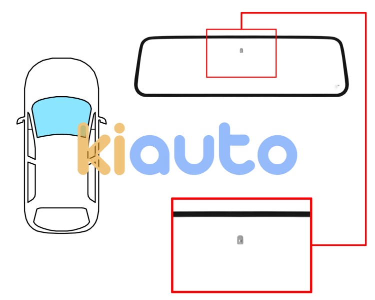 Pare-brise jeep wrangler 1987-1997 avant / vert / avec base miroir  Eurocode AJ04AGN1B