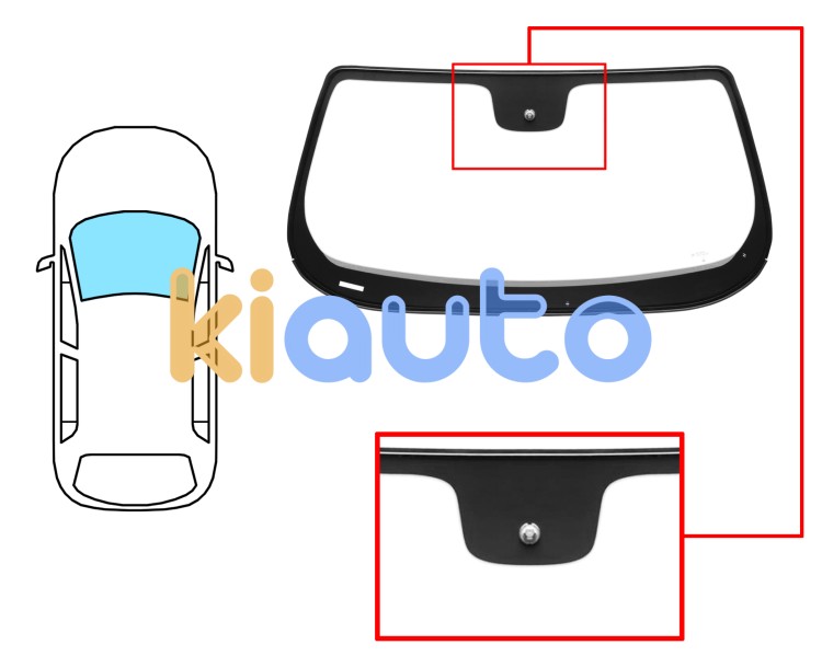 Pare-brise jeep renegade 2014-2018 avant / vert / acoustique / avec base miroir / joints prémontés Eurocode AJ19AGAVZ1B