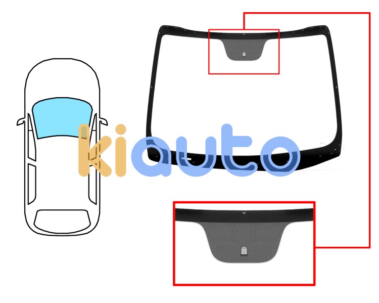 Pare-brise kia ceed 2012-2015 3 portes / avant / vert / avec base miroir  Eurocode 4444AGNV
