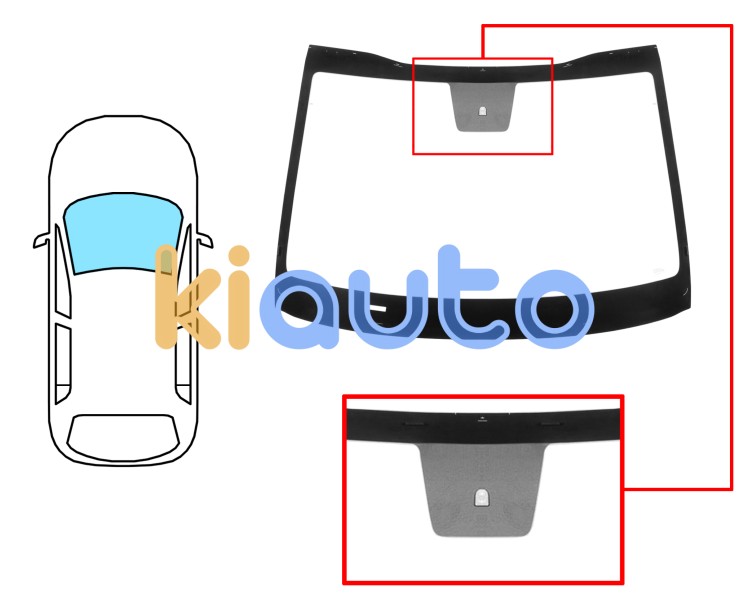 Pare-brise kia ceed 2022-> avant / vert / avec base miroir  Eurocode 4457AGNV
