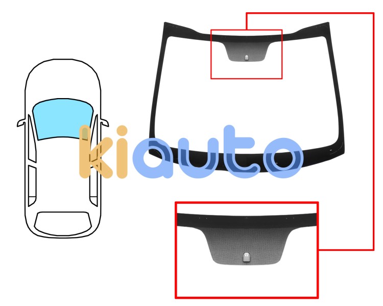 Pare-brise kia picanto 2017-2023 avant / vert / avec base miroir Eurocode 4455AGN