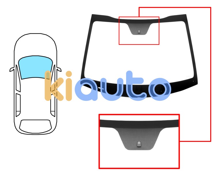 Pare-brise kia rio 2017-2020 5 portes / avant / vert / avec base miroir Eurocode 4453AGNV
