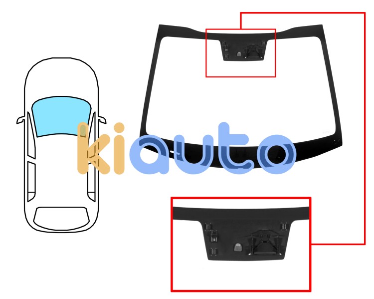 Pare-brise kia rio 2017-2020 5 portes / avant / vert / avec base miroir / avec capteur anti-buée / avec support caméra Eurocode 4453AGNCIOV1L