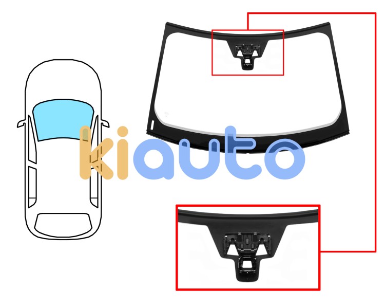 Pare-brise land rover range rover evoque 2011-2015 5 portes / avant / vert / acoustique / avec capteur / avec capteur anti-buée / avec support caméra / joints prémontés Eurocode 7043AGACMOVWZ7P