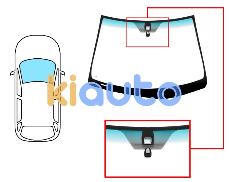 Pare-brise lexus rx 2006-2009 avant / vert bande verte / avec base miroir / avec capteur Eurocode 8354AGNGNMV1B