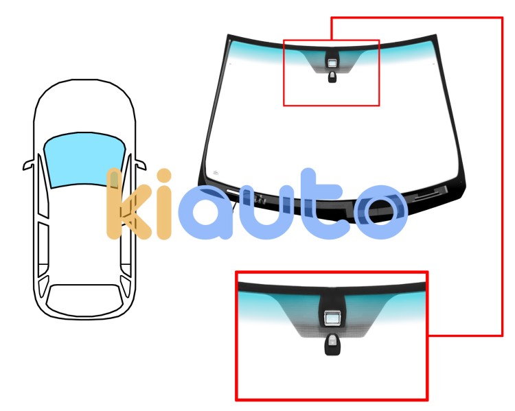 Pare-brise lexus rx 2003-2006 avant / vert bande verte / chauffant / avec base miroir / avec capteur Eurocode 8354AGNGNHMV1B