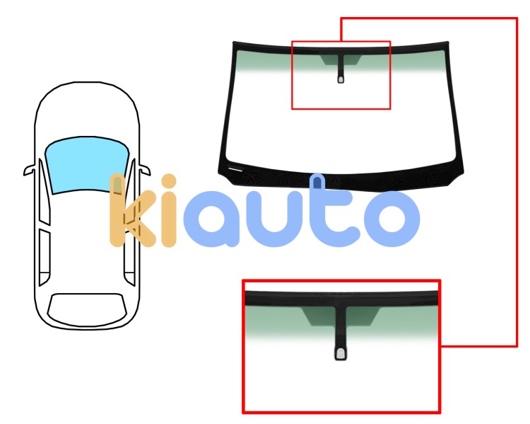 Pare-brise lexus gs 2005-2007 avant / vert bande verte / avec base miroir / joints prémontés Eurocode 8362AGSGNVW