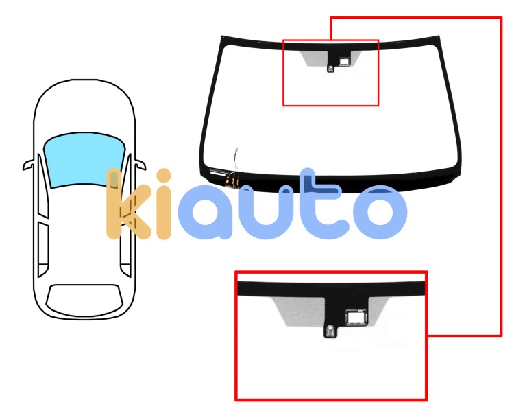 Pare-brise lexus is 2009-2013 avant / vert / chauffant / avec base miroir / avec capteur / joints prémontés Eurocode 8371AGSHMVW1B