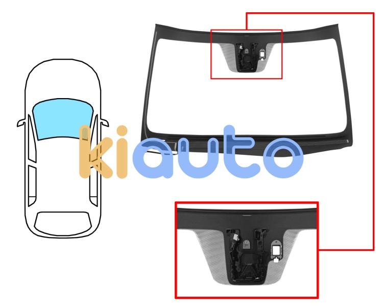 Pare-brise lexus is 2013-2016 avant / vert / acoustique / chauffant / avec base miroir / avec capteur / avec support caméra / joints prémontés Eurocode 8412AGACHMVZ1L