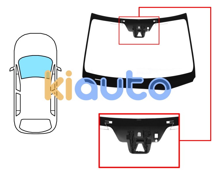 Pare-brise lexus nx 2014-2017 avant / vert / acoustique / avec base miroir / avec capteur / antenne / avec support caméra / joints prémontés Eurocode 8419AGAACMV1L