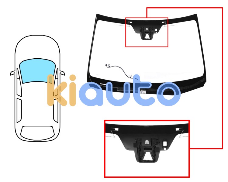 Pare-brise lexus nx 2014-2017 avant / vert / acoustique / chauffant / avec base miroir / avec capteur / antenne / avec support caméra / joints prémontés Eurocode 8419AGAACHMV1L