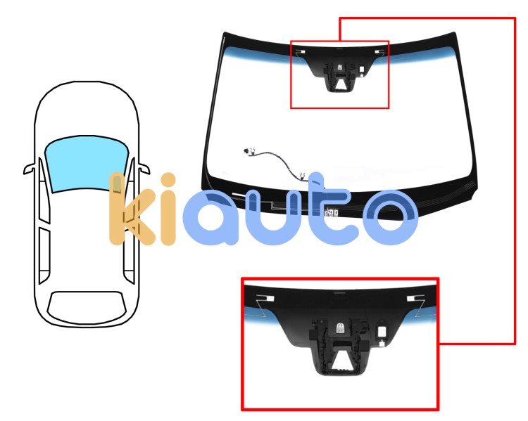 Pare-brise lexus nx 2014-2017 avant / vert bande bleue / acoustique / chauffant / avec base miroir / avec capteur / antenne / avec support caméra / joints prémontés Eurocode 8419AGABLACHM1Z