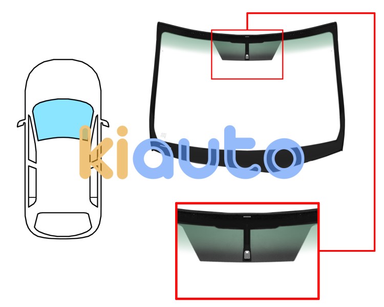 Pare-brise lexus rx 2009-2012 avant / vert bande verte / avec base miroir / joints prémontés Eurocode 8384AGNGNVZ